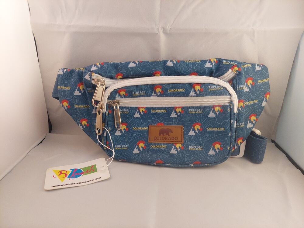 Colorado Brewery Run Series Fanny Pack Hip Waist Zipper Bag Adjustable Blue New